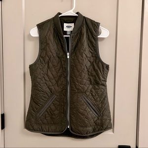 Old Navy Olive Green Quilted Vest - Size XS